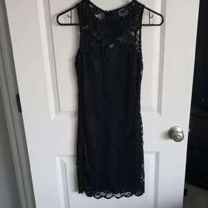 Ambiance Black Lace Midi Dress